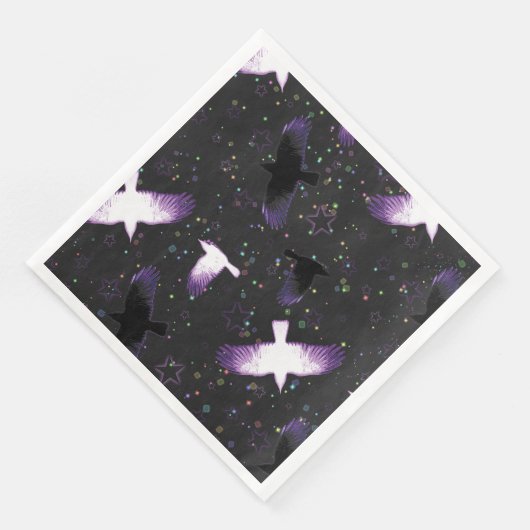 Mystische Krähen Serviette (Ecke)