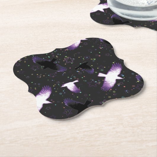Mystische Krähen Untersetzer (angewinkelt)