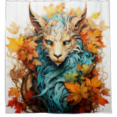 Mystische Kreatur der Herbstsaison Duschvorhang (Vorderseite)