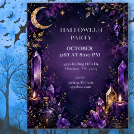 Mystische Kristallmond-Halloween-Party Einladung
