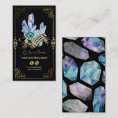 Mystische Kristallschwarz-Gold-Visitenkarte Visitenkarte (Vorne/Hinten)