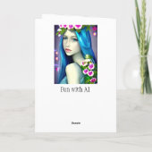 Mystische Kunst | Beautiful Blue Fairy Birthday Karte (Rückseite)