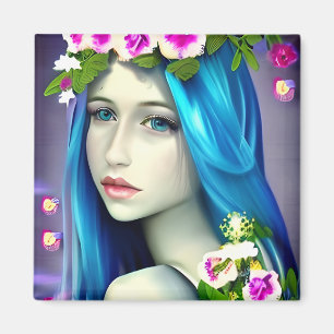 Mystische Kunst   Beautiful Blue Fairy Magnet