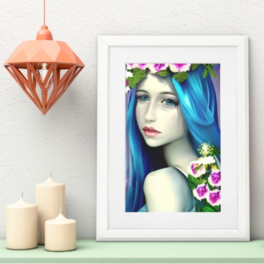 Mystische Kunst | Beautiful Blue Fairy Poster