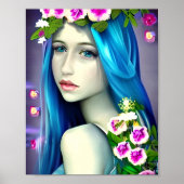 Mystische Kunst | Beautiful Blue Fairy Poster (Vorne)
