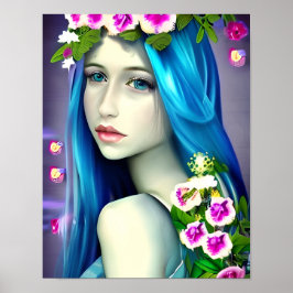 Mystische Kunst | Beautiful Blue Fairy Poster