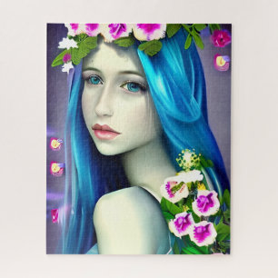 Mystische Kunst   Beautiful Blue Fairy Puzzle