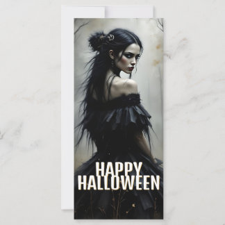 Mystische Lady im Dunklen Halloween-Wald
