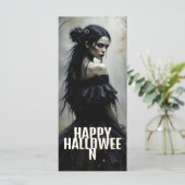 Mystische Lady im Dunklen Halloween-Wald (Stehend Vorderseite)