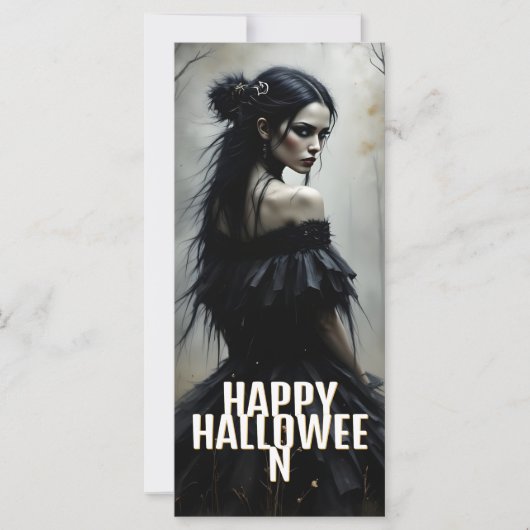 Mystische Lady im Dunklen Halloween-Wald (Vorderseite)