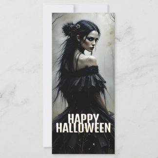 Mystische Lady im Dunklen Halloween-Wald