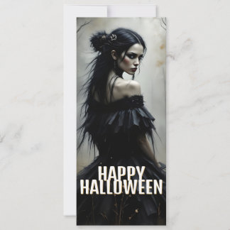 Mystische Lady im Dunklen Halloween-Wald