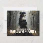 Mystische Lady im Dunklen Halloween-Wald (Vorderseite)