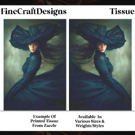 Mystische Lady in Midnight Blue DU2B Decoupage Seidenpapier