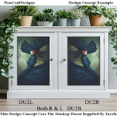 Mystische Lady in Midnight Blue DU2B Decoupage Seidenpapier