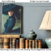 Mystische Lady in Midnight Blue DU2L Decoupage Seidenpapier