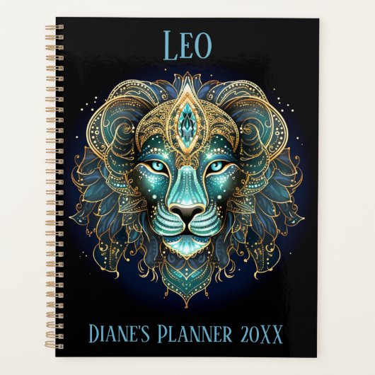 Mystische Leo-Sternzeichen-Kunst  Planer (Vorderseite)