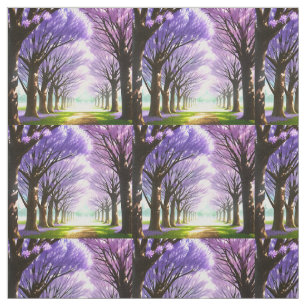 Mystische Lila blühende Jacaranda-Bäume, Gewebe Stoff