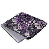 Mystische Lila Blüten Laptopschutzhülle (Vorne Knopf)