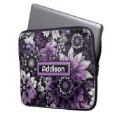 Mystische Lila Blüten Laptopschutzhülle (Vorderseite Links)