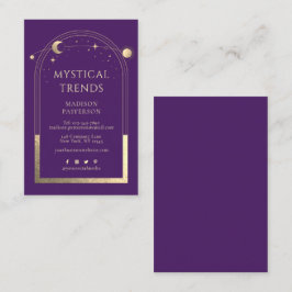 Mystische Lila Goldene Sonnendächer Visitenkarte