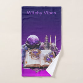 Mystische Lila Kristalle und Inspiriertes Tarot Badhandtuch Set