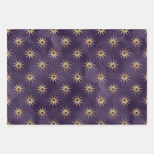 Mystische Lila Papiertücher Geschenkpapier Set (Vorderseite 3)