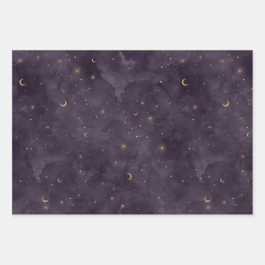 Mystische Lila Papiertücher Geschenkpapier Set (Vorderseite 2)