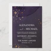 Mystische Lila Sonnenmond-Hochzeit Einladung (Vorderseite)