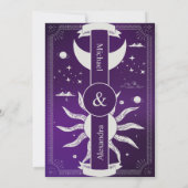 Mystische Lila und Silbermondhochzeit Einladung (Rückseite)
