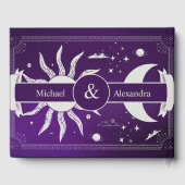 Mystische Lila und Silbermondhochzeit Gästebuch (Rückseite)