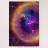 Mystische Lila, vom Goldenen Kreis umgeben Puzzle (Vertikal)