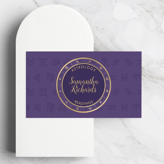 Mystische Lila Zodiakastrologie Visitenkarte