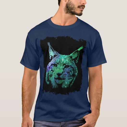 mystische Luchs-bunte Fantasie-wilde Katze der T-Shirt (Vorderseite)