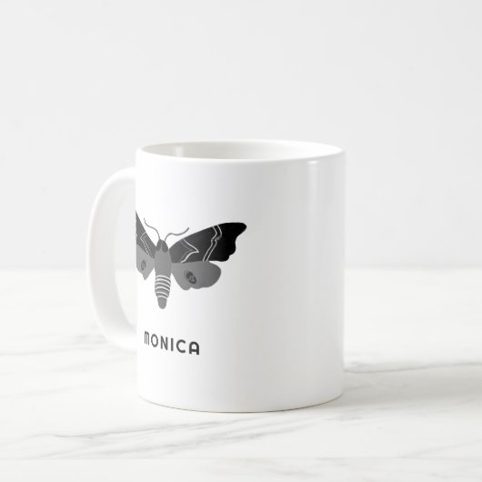 Mystische Magische Motten CUSTOM Niedliche Insekte Kaffeetasse (Vorderseite Links)