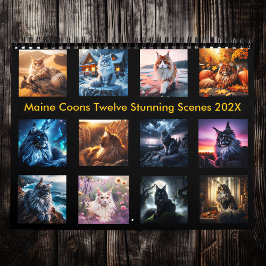 Mystische Maine Coons: Zwölf Atemberaubende Szenen Kalender