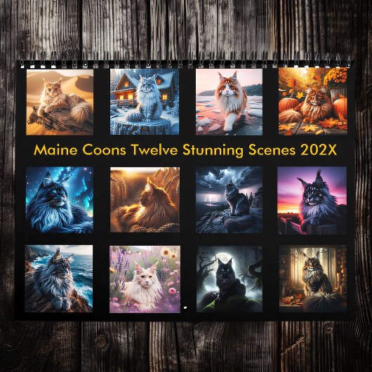 Mystische Maine Coons: Zwölf Atemberaubende Szenen Kalender