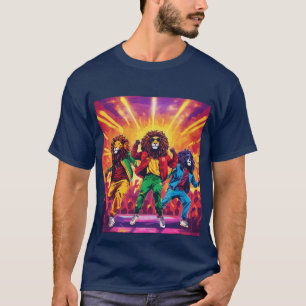 Mystische Majestät: Dunkelblauer Löwe-T - Shirt fü
