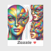 Mystische Maske Aufkleber (Blatt)