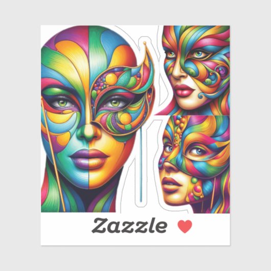 Mystische Maske Aufkleber (Blatt)