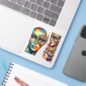 Mystische Maske Aufkleber (Laptop mit iPhone)