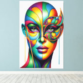 Mystische Maske Leinwanddruck (Insitu (Holzboden))