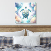Mystische Meeresschildkröte Art Canvas Prints Leinwanddruck (Insitu (Schlafzimmer))