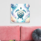 Mystische Meeresschildkröte Art Canvas Prints Leinwanddruck (Insitu (Wohnzimmer))