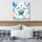 Mystische Meeresschildkröte Art Canvas Prints Leinwanddruck (Insitu (Schlafzimmer))