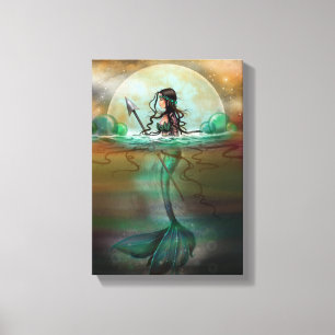 Mystische Meerjungfrau Fantasy-Kunst von Molly Har Leinwanddruck