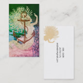 Mystische Meerjungfrau mit Korallenhaar Visitenkarte (Vorne/Hinten)
