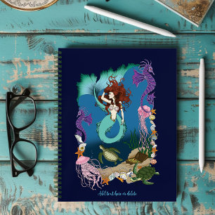Mystische Meerjungfrau Ozean Fantasy Blaues Meer-L Notizblock