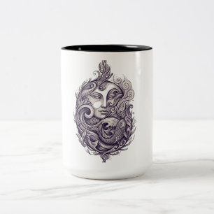 Mystische Meerjungfrau Ozean Kunst Zweifarbige Tasse