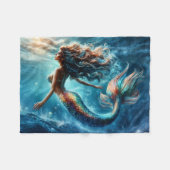 Mystische Meerjungfrauenkunst - farbenfrohe Schwan Fleecedecke (Vorderseite (Horizontal))